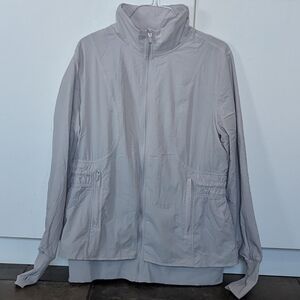 Lululemon Sights Seen Lightweight Spring Summer Jacket Size 12 Light Gray